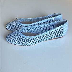 ANTONIO MELANI Sky Blue Woven Flats
